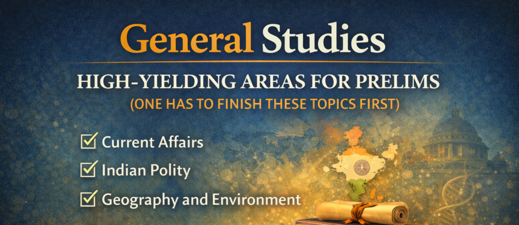 HIGH-YIELDING AREAS FOR PRELIMS (ONE HAS TO FINISH THESE TOPICS FIRST)